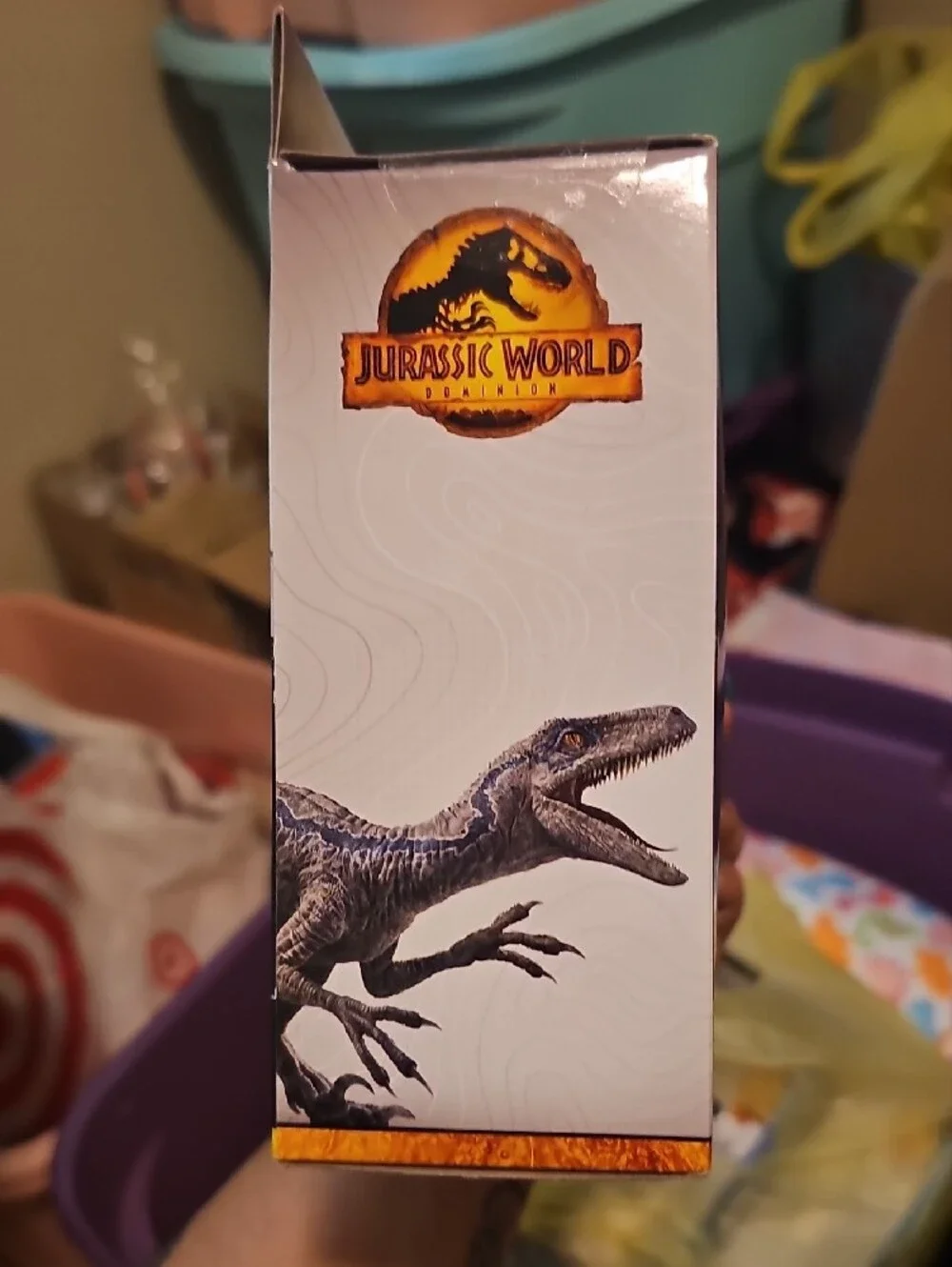 Mattel Jurassic World Micro Playset with Gray and Blue Raptor